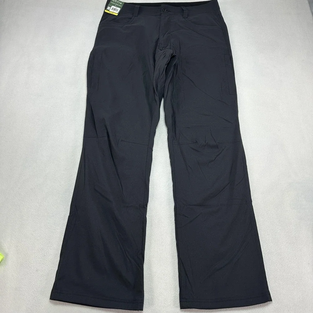 Orvis Pants Mens 32x32 Black Fleece Lined Cargo Nylon Winter Hiking Outdoor